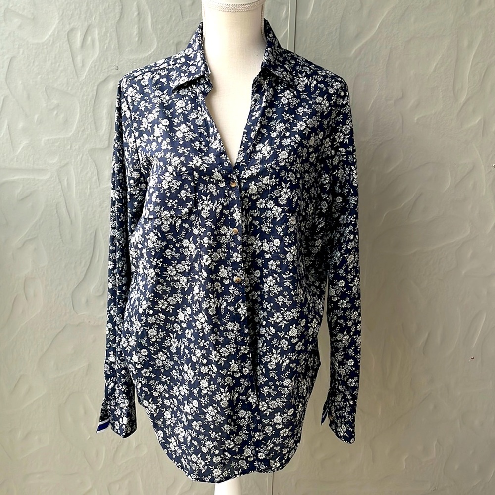 NWOT Good Company Austin Based Button Down 100% Cotton Shirt Navy XL